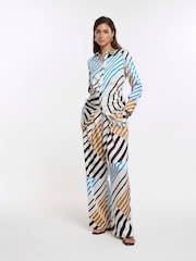 River Island Blue Box Pleated Wide Leg Trousers - Image 2 of 5