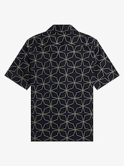 Fred Perry Geometric Print Revere Collar Resort Short Sleeve Shirt - Image 7 of 7