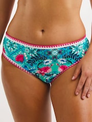 Figleaves Blue Floral Print Frida Classic Bikini Bottoms - Image 1 of 5
