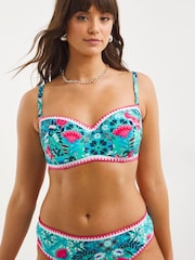 Figleaves Blue Floral Print Frida Classic Bikini Bottoms - Image 3 of 5