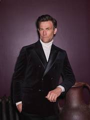 Brook Taverner Black Velvet Double Breasted Jacket - Image 1 of 8