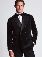 Brook Taverner Black Velvet Double Breasted Jacket - Image 2 of 8