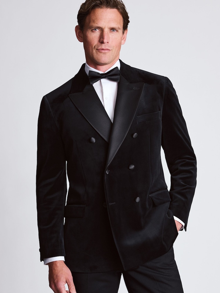 Brook Taverner Black Velvet Double Breasted Jacket - Image 2 of 8 Brook Taverner Black Velvet Double Breasted Jacket - Image 2 of 8