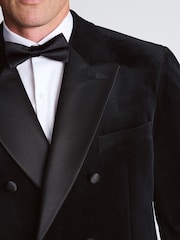 Brook Taverner Black Velvet Double Breasted Jacket - Image 3 of 8