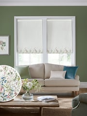 Laura Ashley Cream Pointon Fields Made to Measure 100% Cotton Roman Blinds - Image 1 of 6