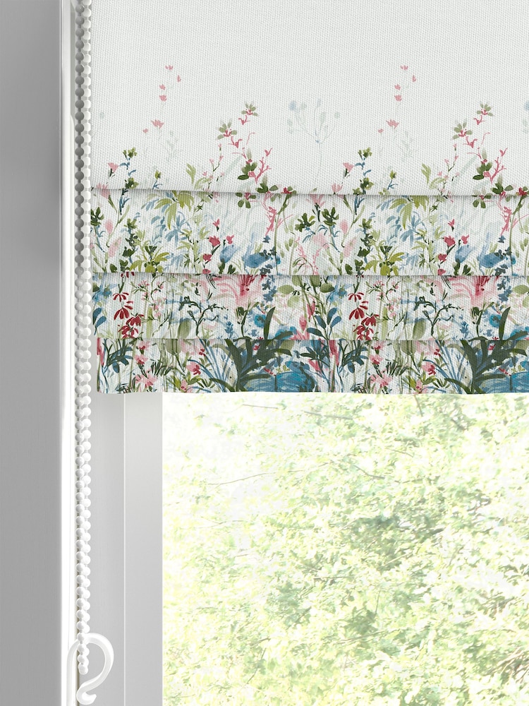 Laura Ashley Cream Pointon Fields Made to Measure 100% Cotton Roman Blinds - Image 2 of 6