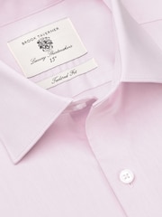 Brook Taverner Pink Tailored Fit Non-Iron Twill Cotton Shirt - 33.5" Sleeve - Image 5 of 6