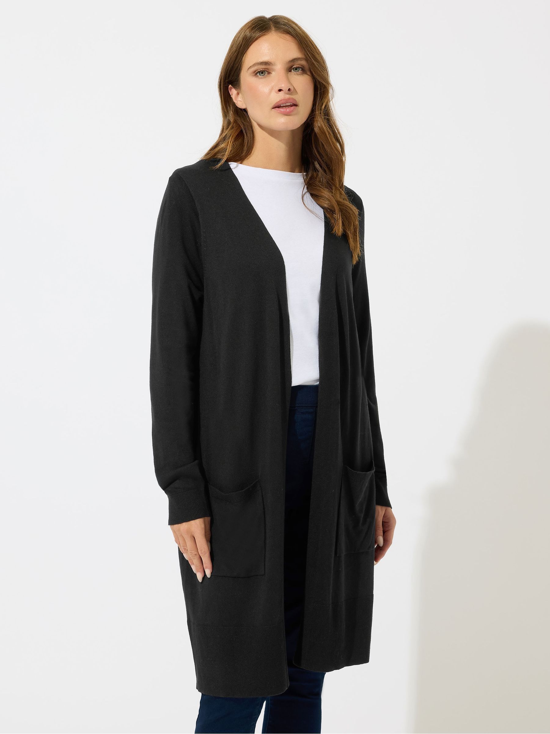 M & Co Women's Black Longline Cardigan