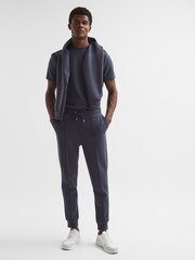 Reiss Airforce Blue Premier Plain Drawstring Loungewear Joggers - Image 6 of 6