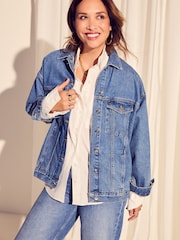 Myleene Klass Oversized Blue Denim 100% Cotton Jacket - Image 1 of 5