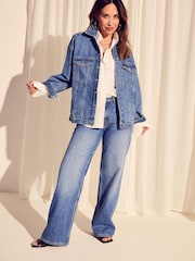 Myleene Klass Oversized Blue Denim 100% Cotton Jacket - Image 3 of 5
