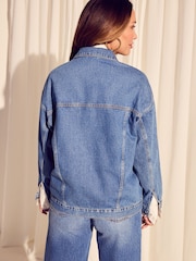 Myleene Klass Oversized Blue Denim 100% Cotton Jacket - Image 5 of 5