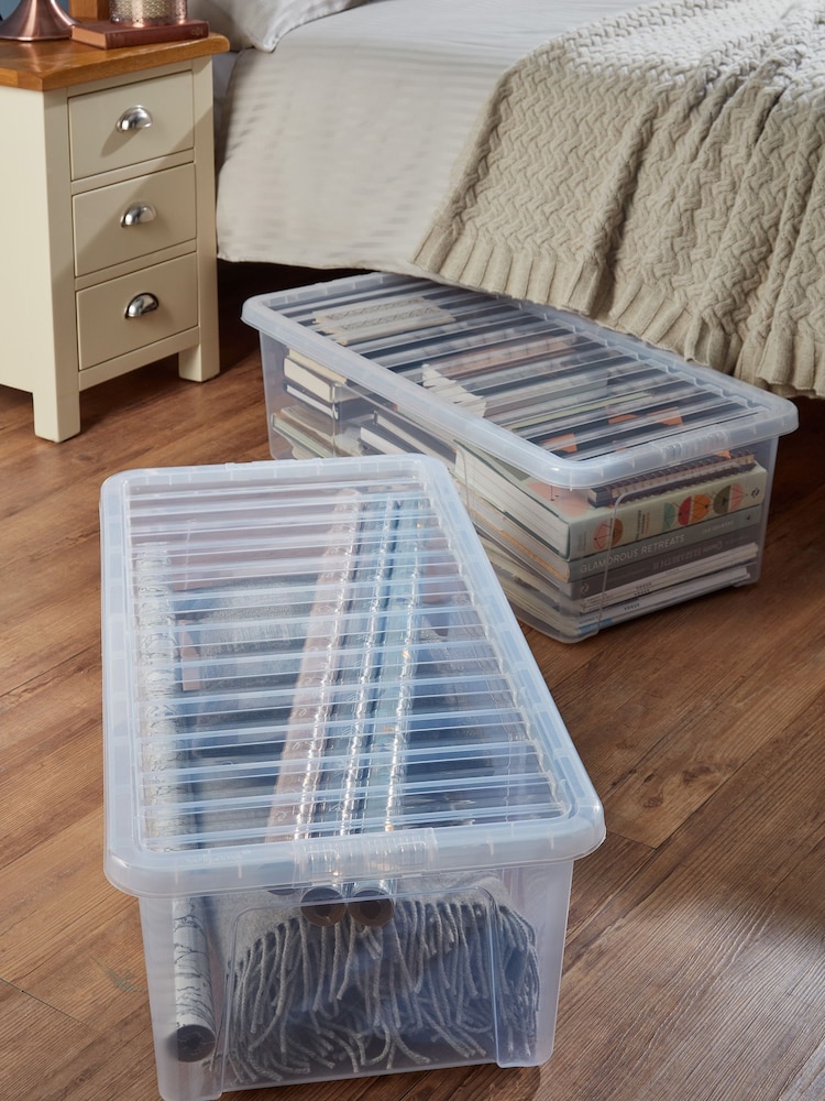 Wham Set of 2 Clear Crystal 62L Boxes - Image 1 of 2