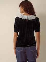 Бархатный топ с кружевным воротником Monsoon Lenora - Изображение 3 5
