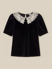 Бархатный топ с кружевным воротником Monsoon Lenora - Изображение 5 5