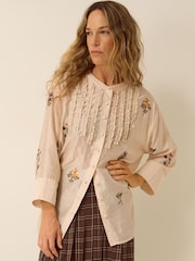 Monsoon Cream Seren Floral Embroidered Blouse - Image 3 of 5