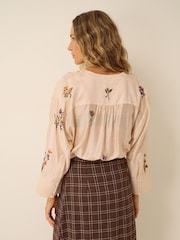 Monsoon Cream Seren Floral Embroidered Blouse - Image 5 of 5