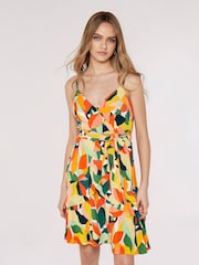 Apricot Multi Colourblock Leaf Cami Dress - Image 1 of 4