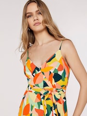 Apricot Multi Colourblock Leaf Cami Dress - Image 4 of 4