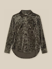 Monsoon Green Ola Oversized Velvet Shirt - Image 5 of 5