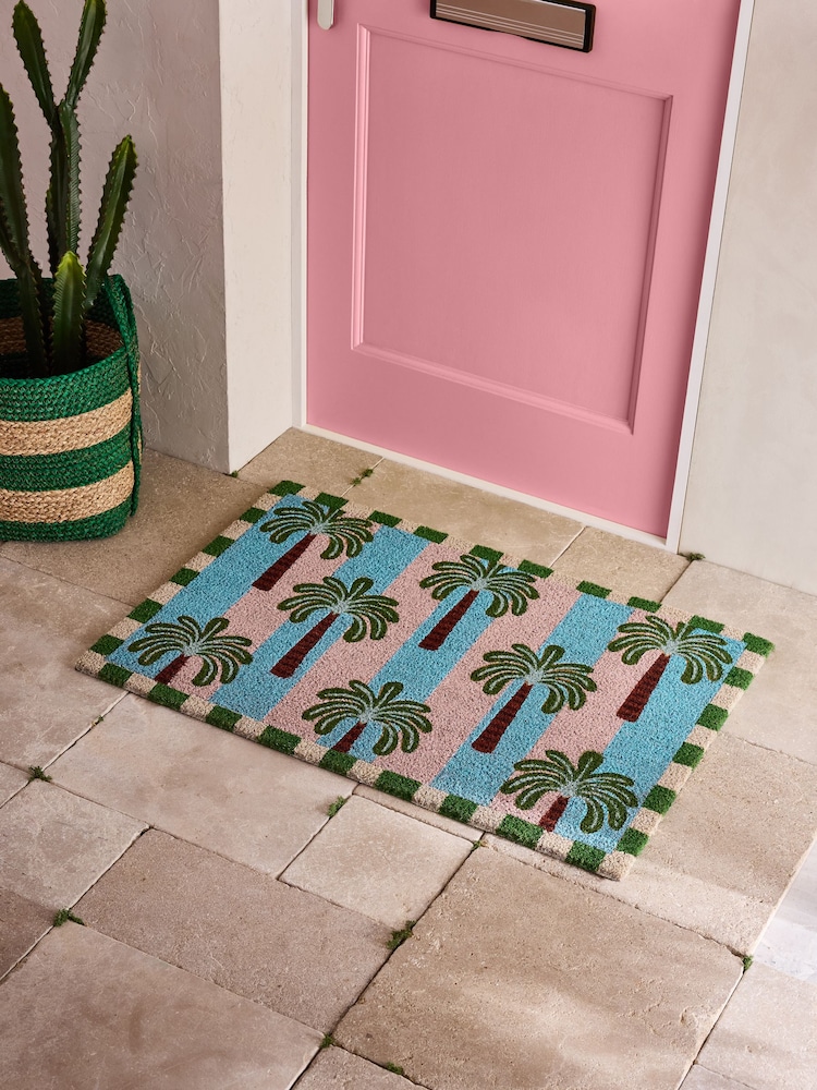 Eleanor Bowmer Multi Tropical Palm Large Coir Doormat - Image 1 of 3