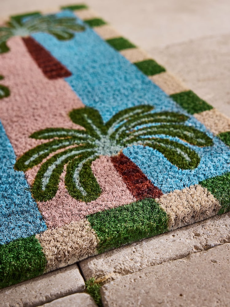 Eleanor Bowmer Multi Tropical Palm Large Coir Doormat - Image 2 of 3