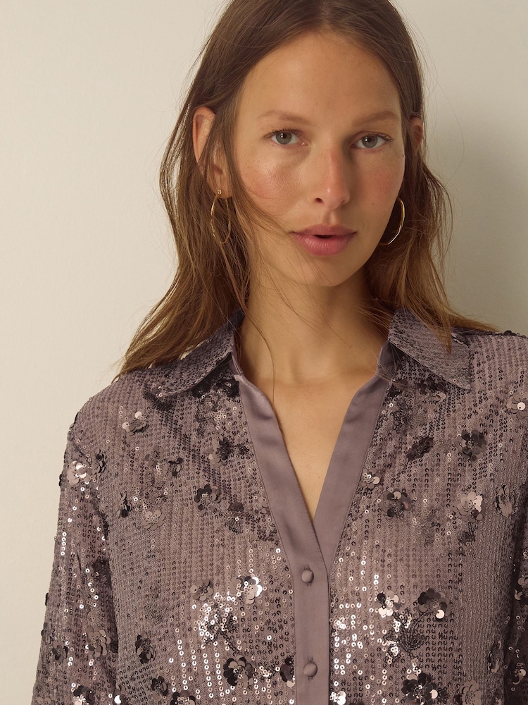 Monsoon Seema Long Sleeve Sequin Shirt - صورة 2 من 6 Monsoon Seema Long Sleeve Sequin Shirt - صورة 2 من 6