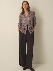 Monsoon Brown Seema Long Sleeve Sequin Shirt - Image 5 of 6