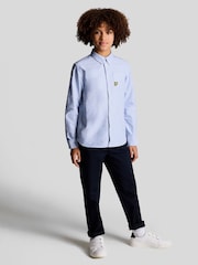 Lyle & Scott Blue Boys Long Sleeve Oxford 100% Cotton Shirt - Image 2 of 3