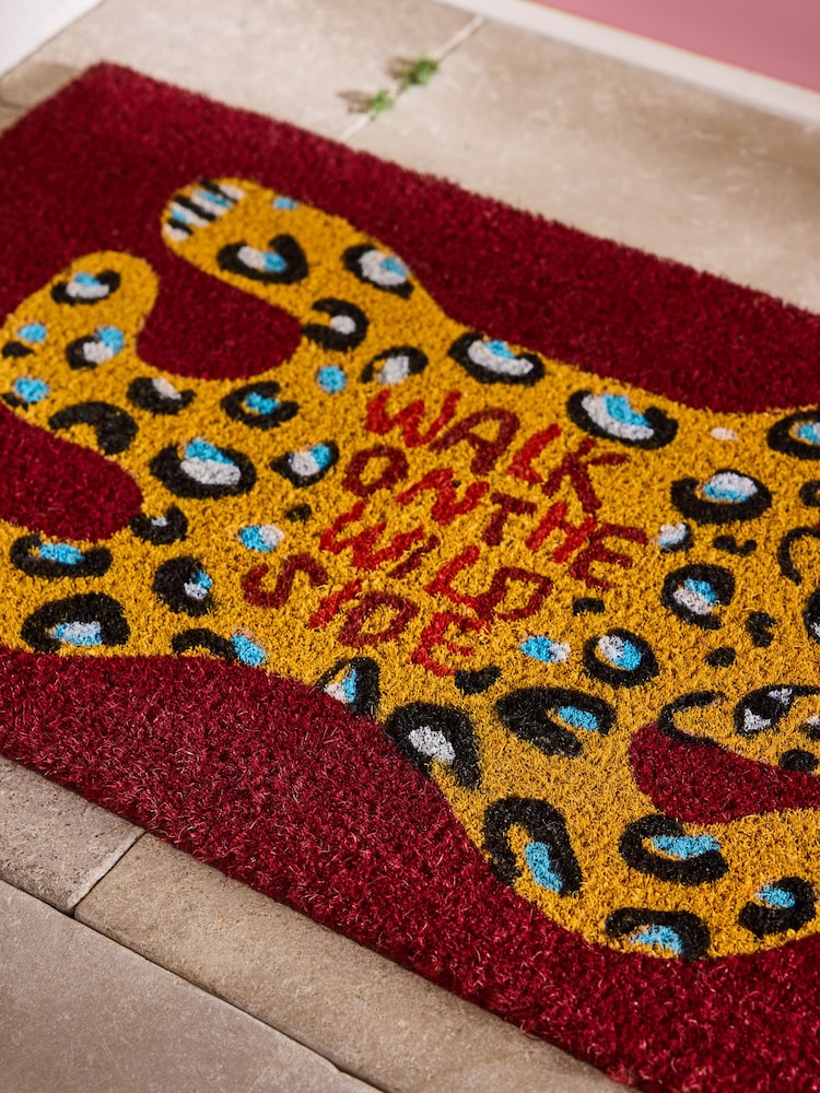Eleanor Bowmer Red Walk On The Wild Side Coir Doormat - Image 2 of 3