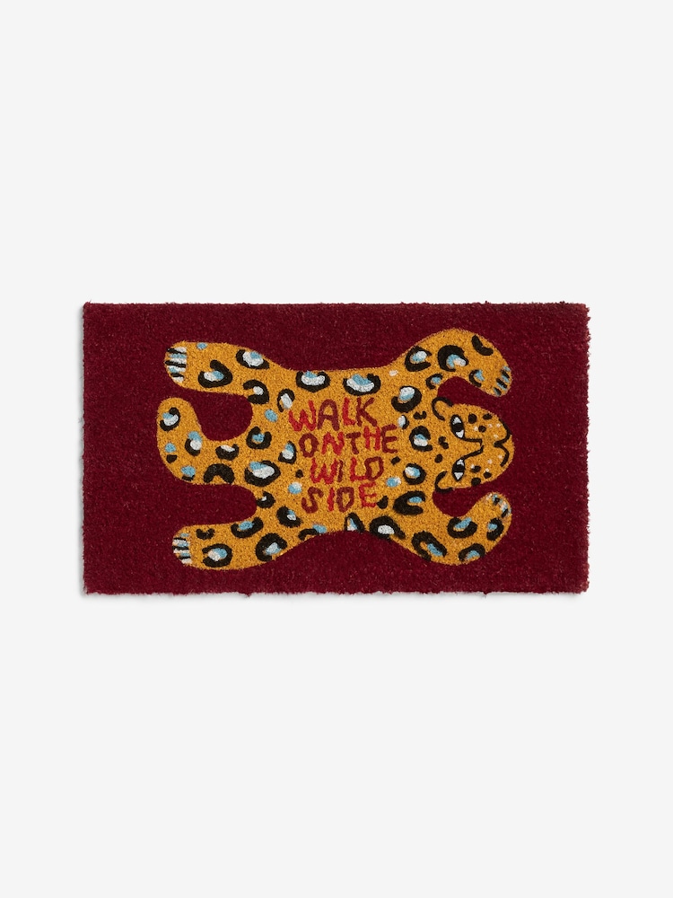 Eleanor Bowmer Red Walk On The Wild Side Coir Doormat - Image 3 of 3
