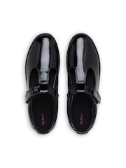 Kickers Black Youth Kariko T-Bar Hook And Loop Patent Leather School Shoes - Image 6 of 8