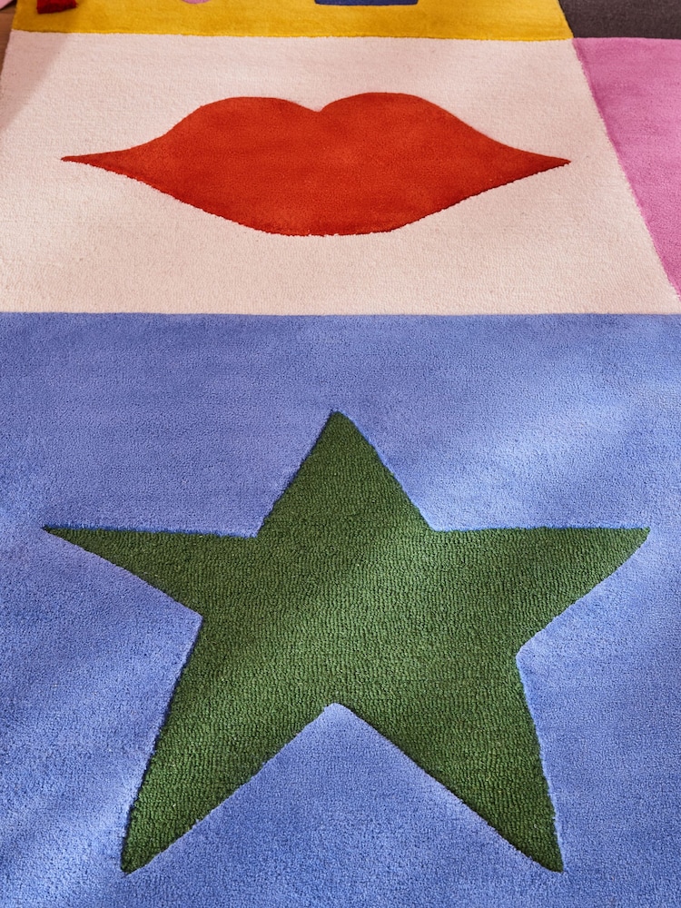 Eleanor Bowmer Multi Love Icons Wool Rug - Image 2 of 5