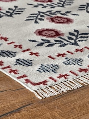Joules Cream Attingham Floral Wool Klim Rug - Image 2 of 4