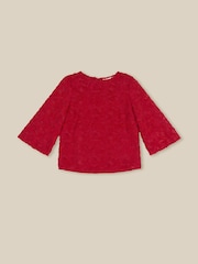 Monsoon Red Chrissy Bell Sleeve Appliqué Top - Image 5 of 5