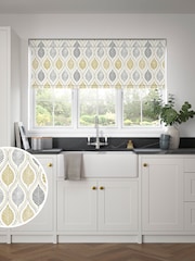 Ochre Yellow Lino Leaf Made to Measure Roller Blind - Image 1 of 6