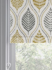 Ochre Yellow Lino Leaf Made to Measure Roller Blind - Image 5 of 6