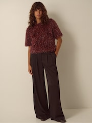 Monsoon Terri Short Sleeve Fringe Top - صورة 2 من 4