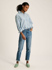 Joules Amilla Blue/White Cotton Shirt - Image 4 of 7