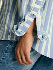 Joules Amilla Blue/White Cotton Shirt - Image 5 of 7