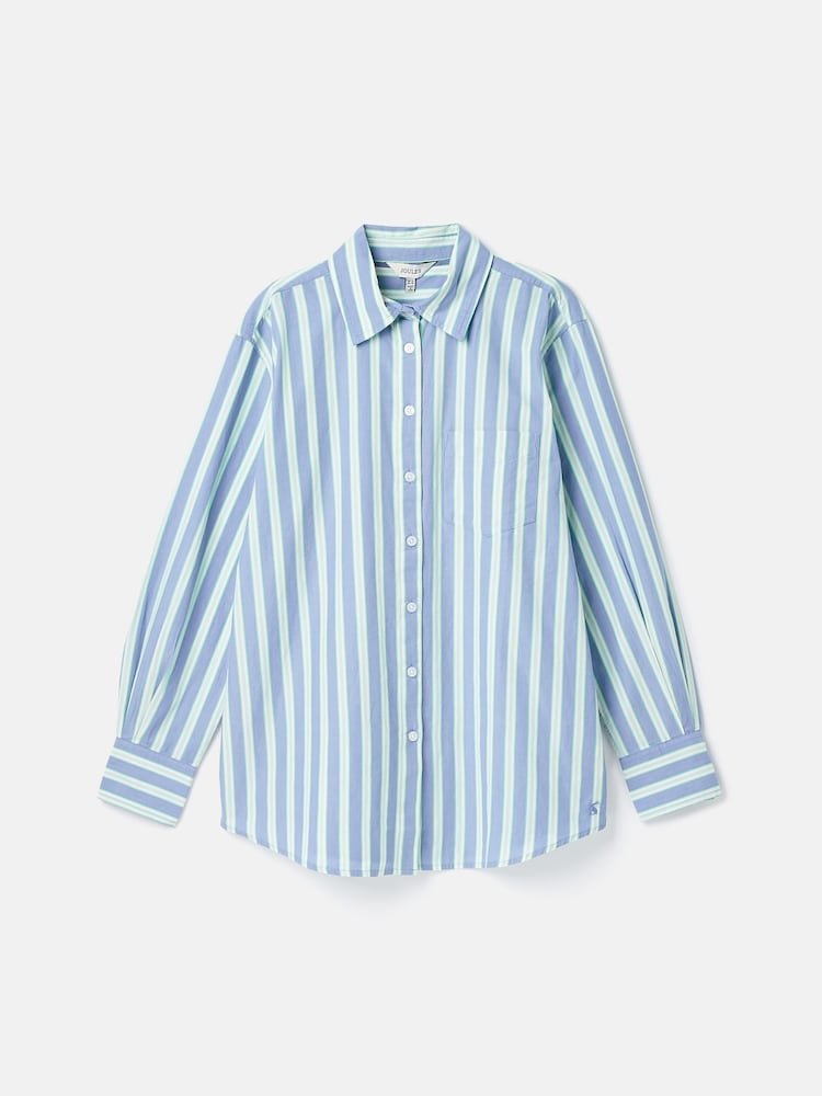 Joules Amilla Blue/White Cotton Shirt - Image 7 of 7 Joules Amilla Blue/White Cotton Shirt - Image 7 of 7