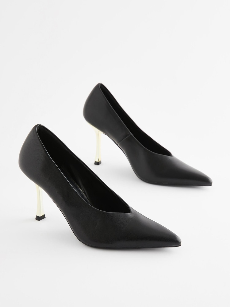 Black Forever Comfort® Metallic Heel Court Shoes - Image 1 of 5