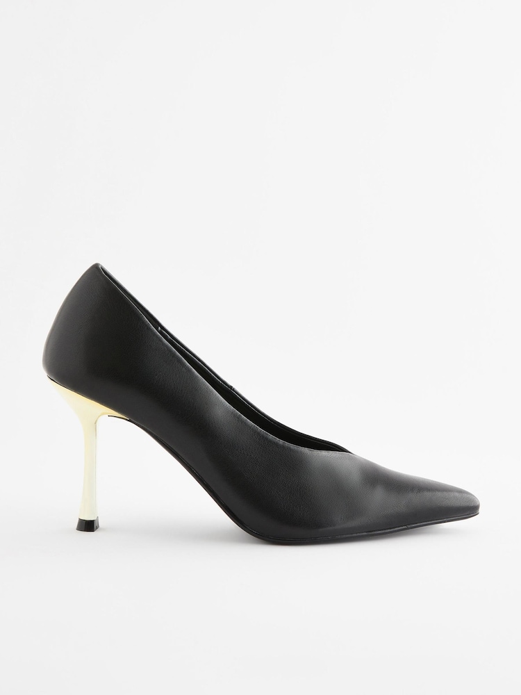 Black Forever Comfort® Metallic Heel Court Shoes - Image 2 of 5