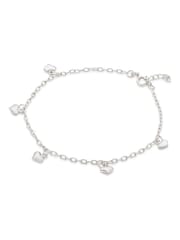 Beaverbrooks Sterling Silver Heart Anklet - Image 1 of 3