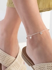 Beaverbrooks Sterling Silver Heart Anklet - Image 2 of 3