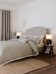 Grey Silver/White Cotton Rich Duvet Cover and Pillowcase Set - Image 3 of 5