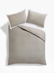 Grey Silver/White Cotton Rich Duvet Cover and Pillowcase Set - Image 4 of 5