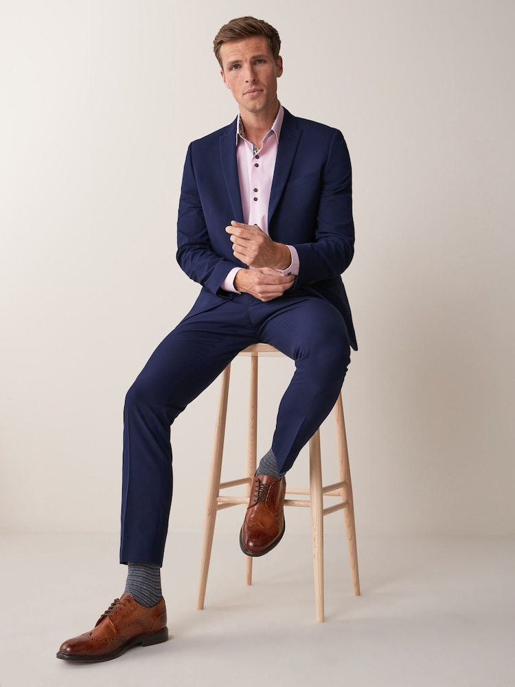 Helderblauw - Slim Fit - Kostuum met twee knopen: colbert - Image 6 of 11