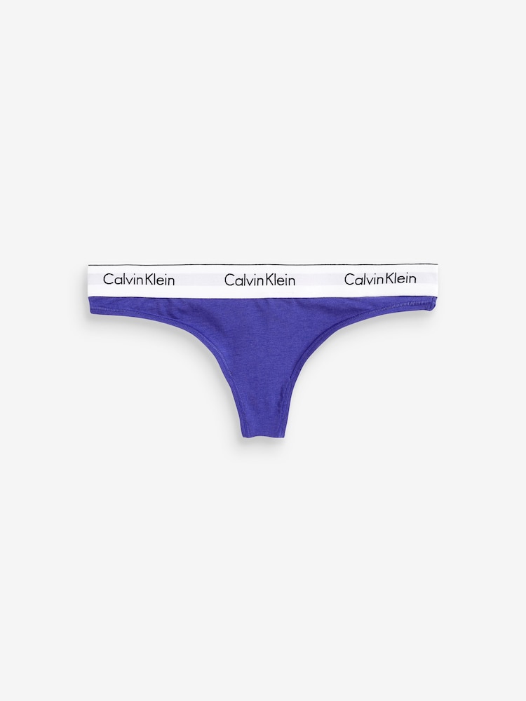 Calvin Klein Blue Modern Cotton Thong - Image 6 of 6