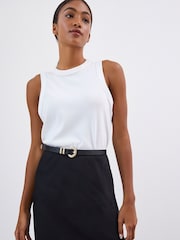 Black Leather Skinny Western Belt - Image 2 of 6